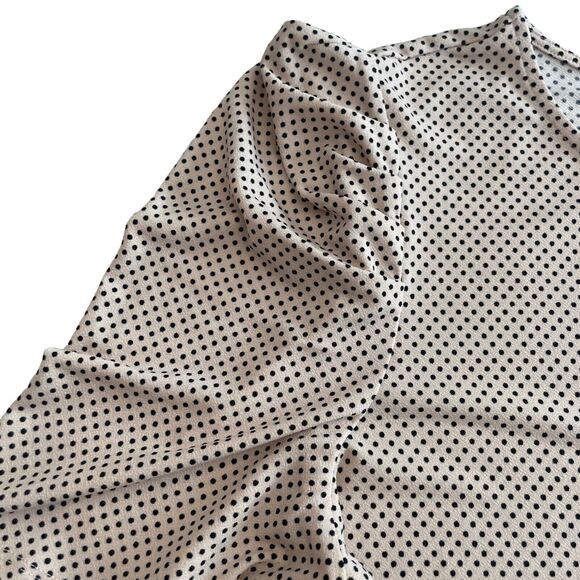 Adrianna Papell Large Pink Polka Dot Blouse Ruffle Sleeve Top - Picture 2 of 4